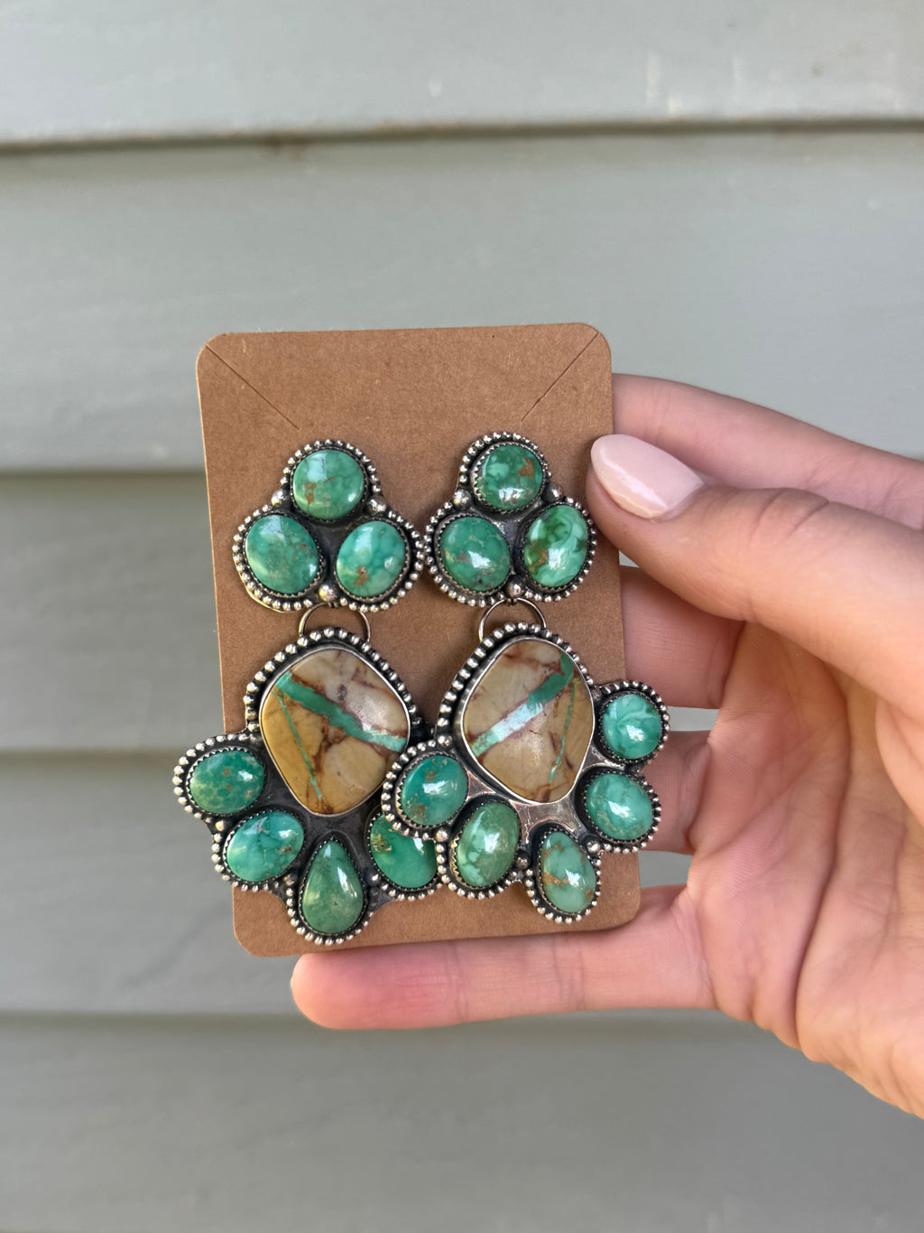 Royston Ribbon and Emerald Valley adjustable earrings