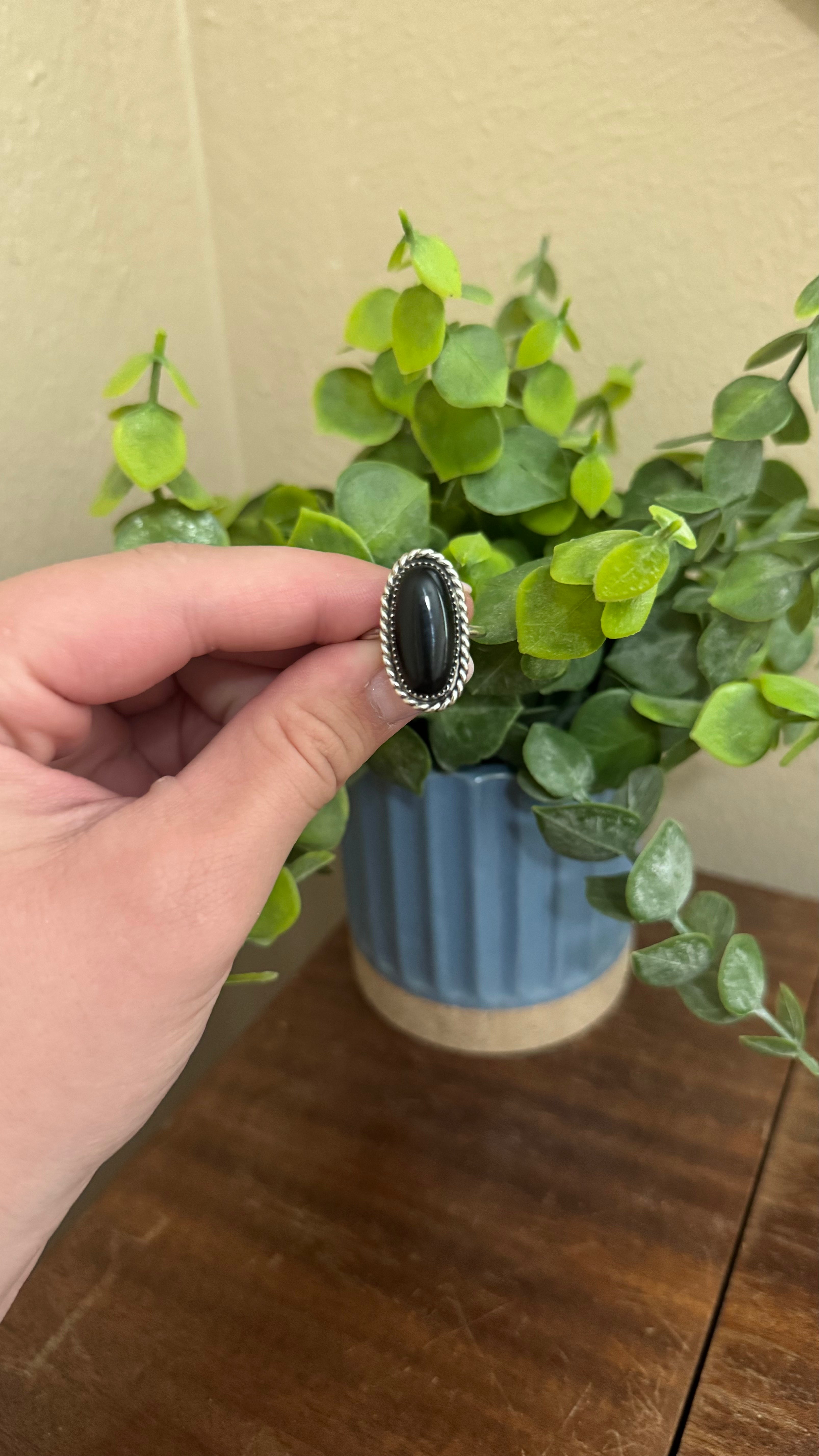 Black Onyx Ring Adjustable