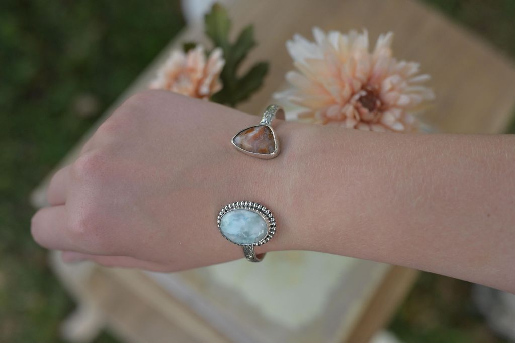 Larimar & Agate Cuff