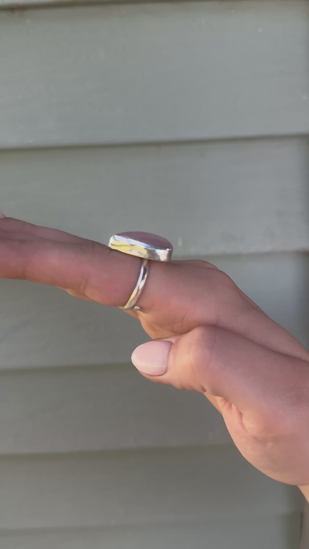 Rose quartz adjustable ring